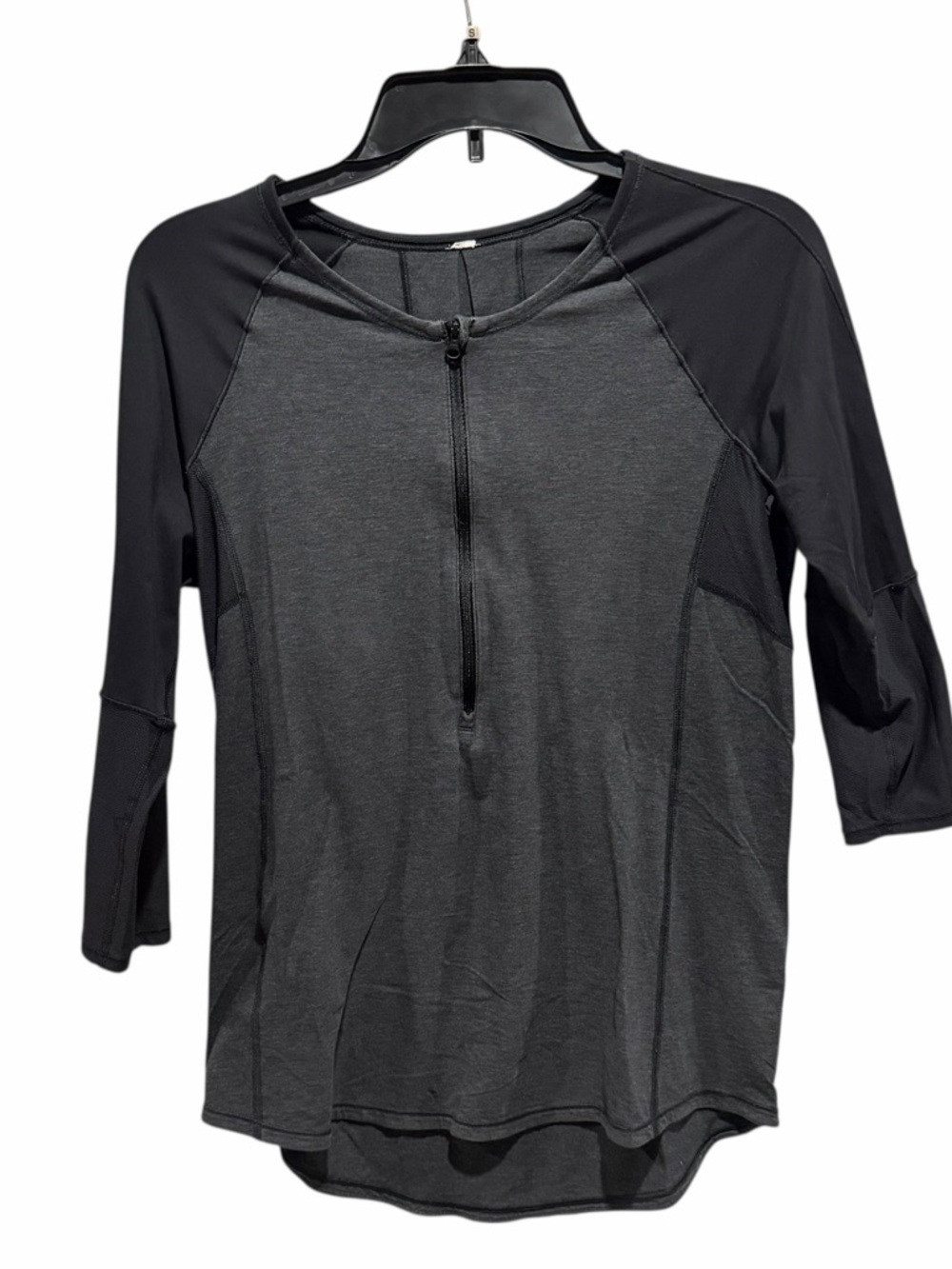 Lululemon Spincity Half Zip 3/4 Sleeve Shirt Women's Gray Black